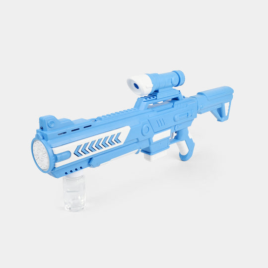 Electric One-Button Automatic Bubble Machine Blaster with Light