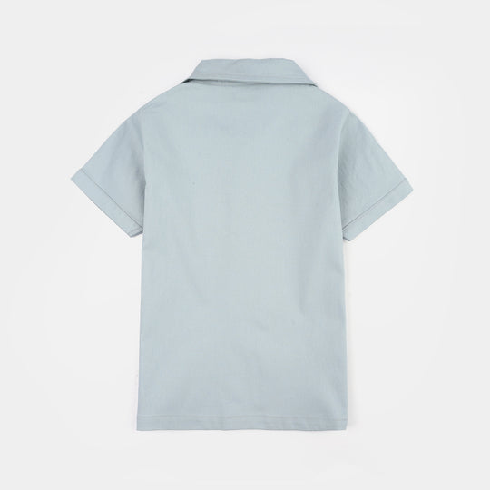 Infant Boys Jersey/Terry 2Pc Suit 294-016 E-C-BEIGE