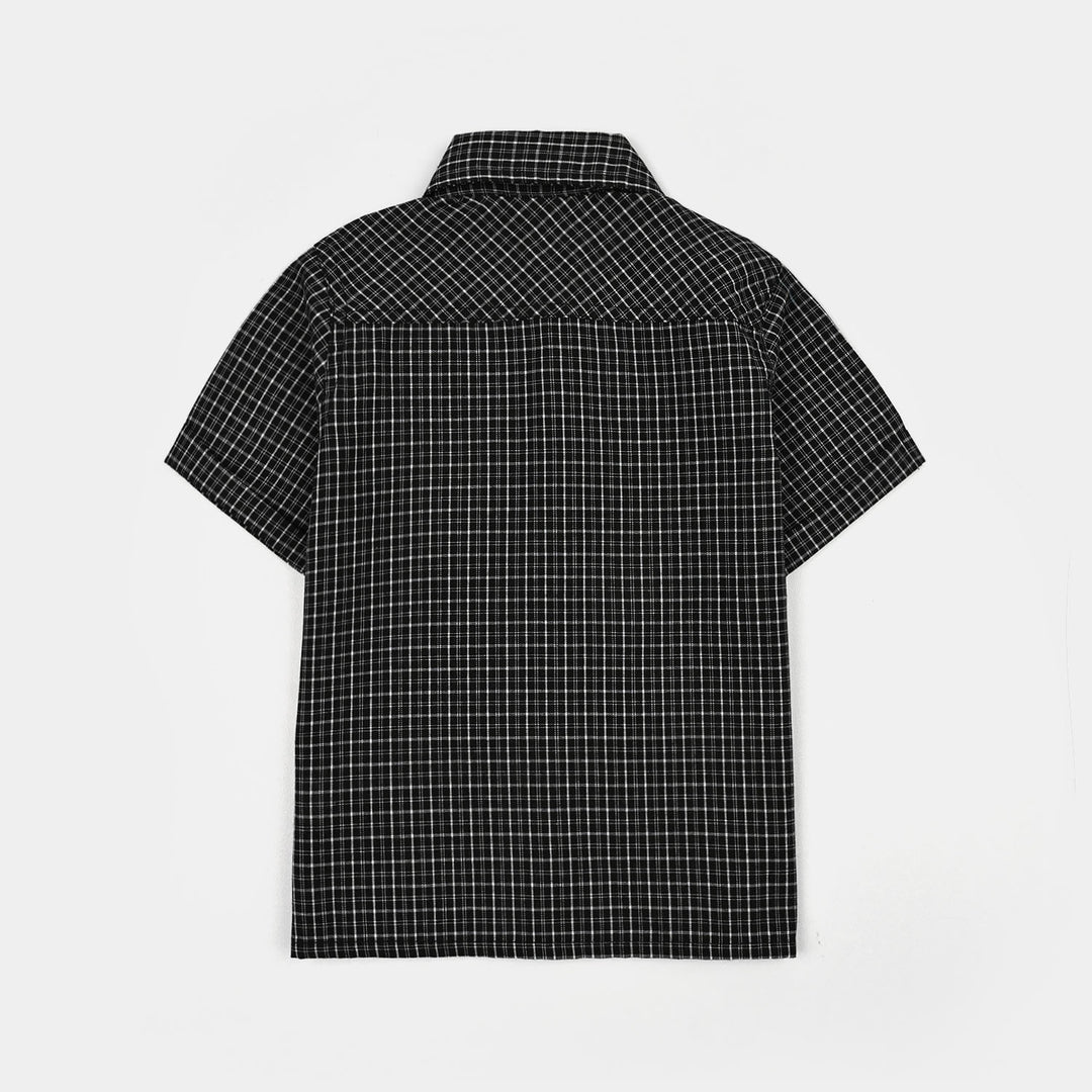 Boys Cotton Casual Shirt H/S Awesome-BLACK