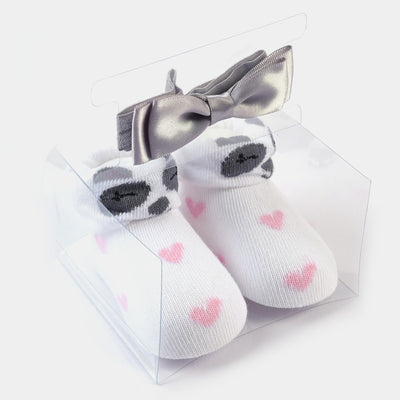 Baby Girl Socks  & Headband Pack of 3 Gift Set
