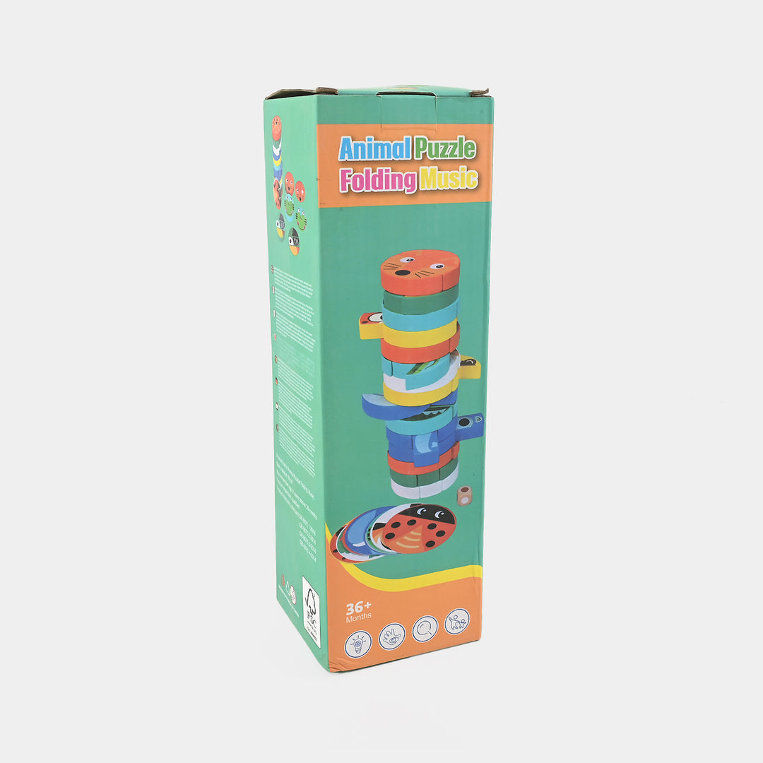 Wooden Animal Stacking Puzzle Game