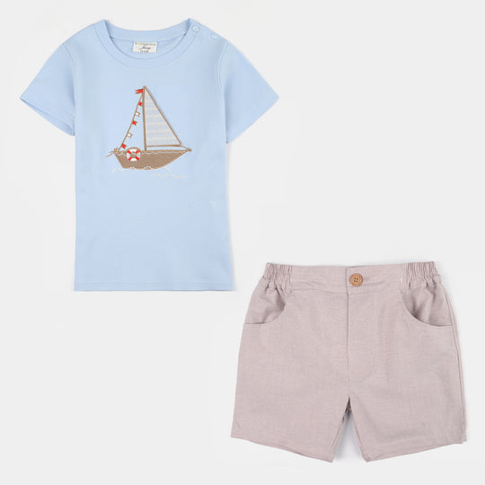 Infant Boys Jersey/Terry 2Pc Suit 287-048 E-C-BLUE