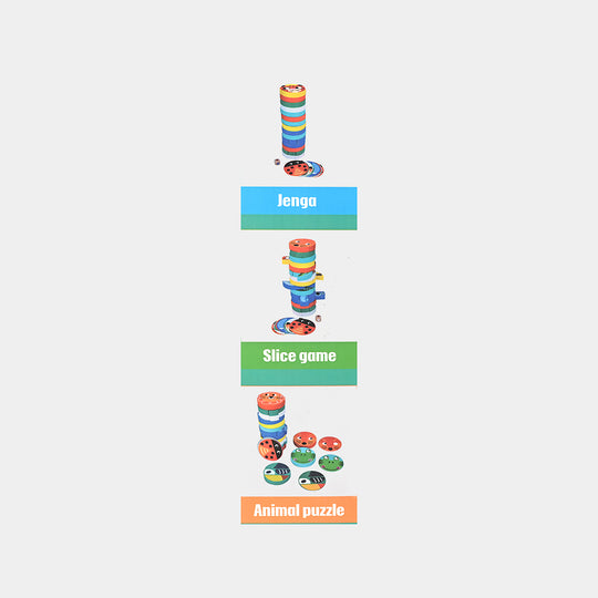 Wooden Animal Stacking Puzzle Game