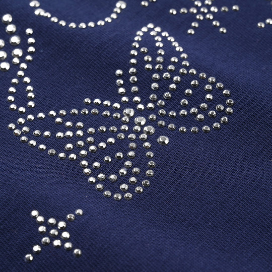 Girls Jersey/Terry T-Shirt Sparkly Mood - Navy Blue
