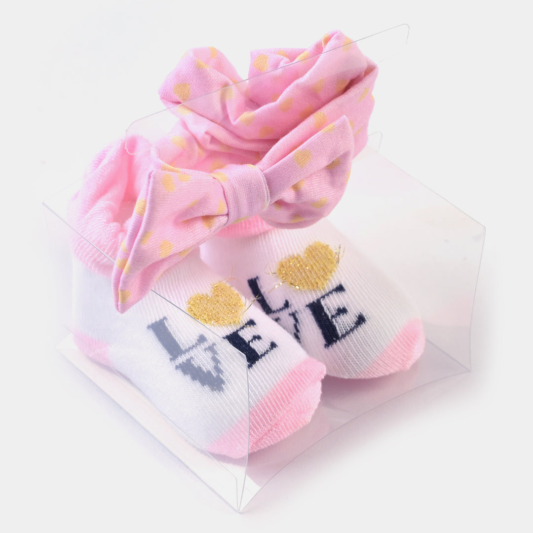 Baby Girl Socks & Headband Pack of 3 Gift Set