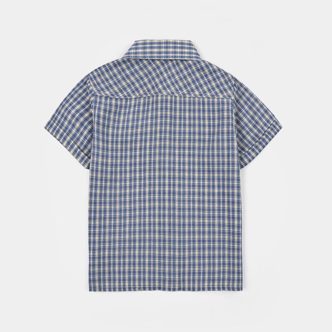 Boys Cotton Casual Shirt H/S Find Your Adventure-BLUE
