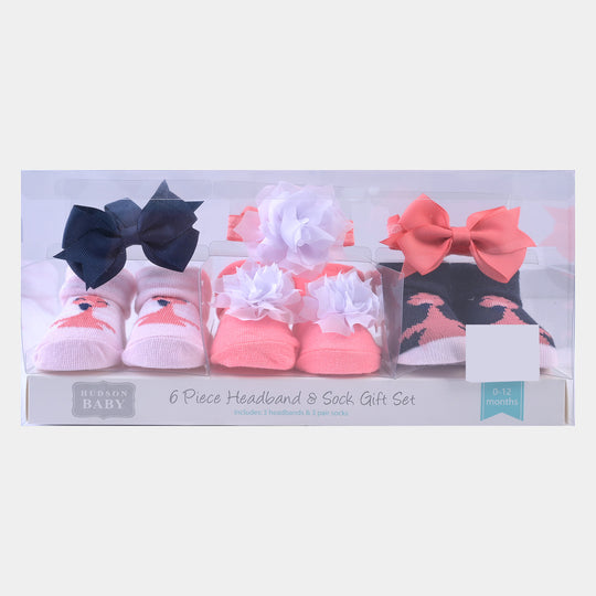 Baby Girl Socks & Headband Pack of 3 Gift Set