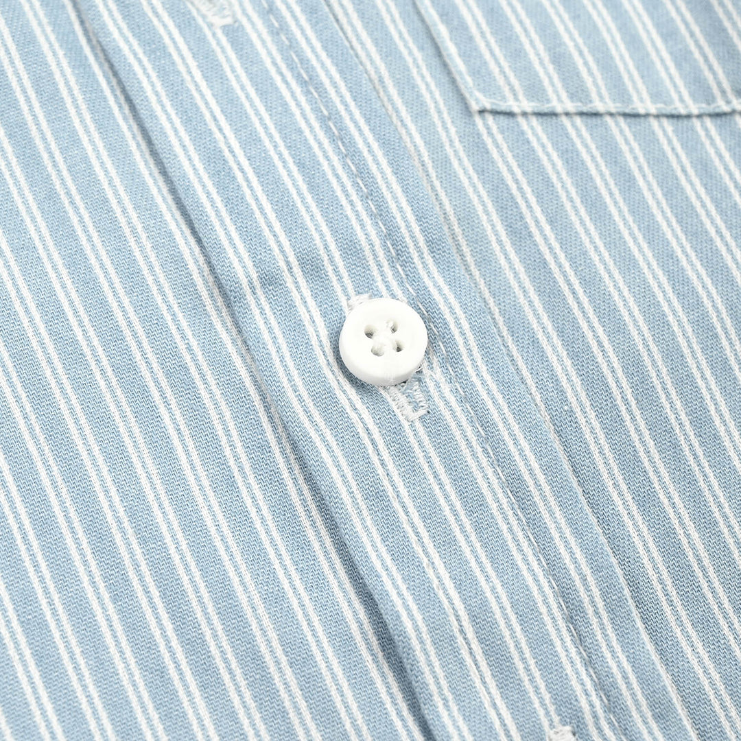 Boys Cotton Casual Shirt F/S Striper-BLUE