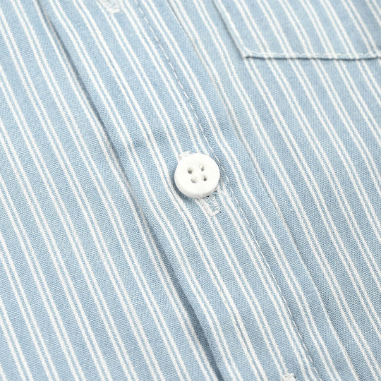 Boys Cotton Casual Shirt F/S Striper-BLUE