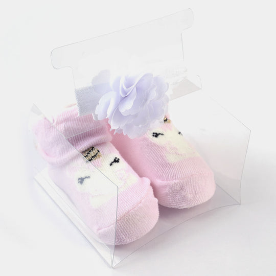 Baby Girl Socks & Headband Pack of 3 Gift Set