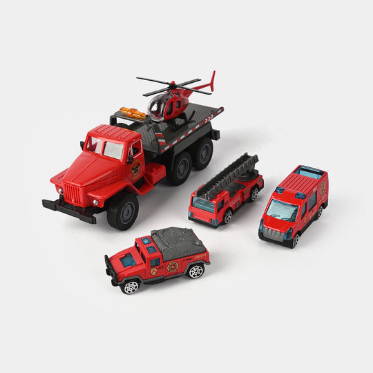 Fire Rescue Vehicle Play Set For Kids