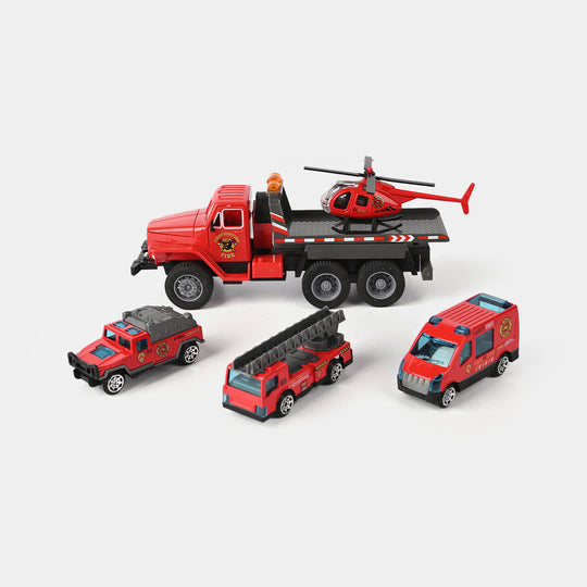 Fire Rescue Vehicle Play Set For Kids