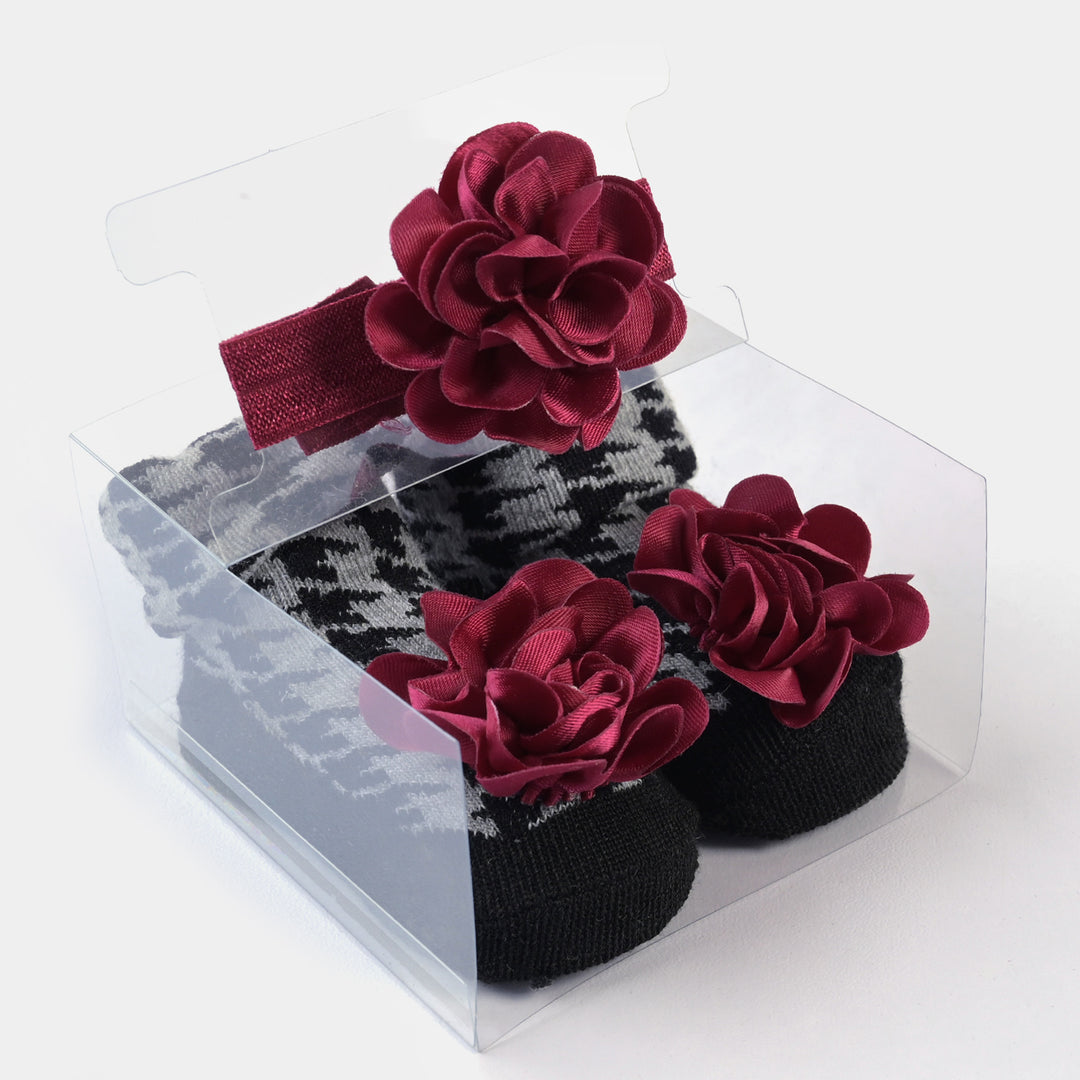 Baby Girl Socks & Headband Pack of 3 Gift Set