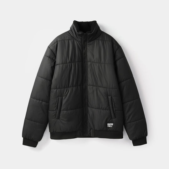 Teens Boys Puffer Jacket Adventure Awaits-BLACK