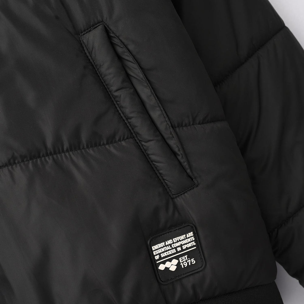 Teens Boys Puffer Jacket Adventure Awaits-BLACK