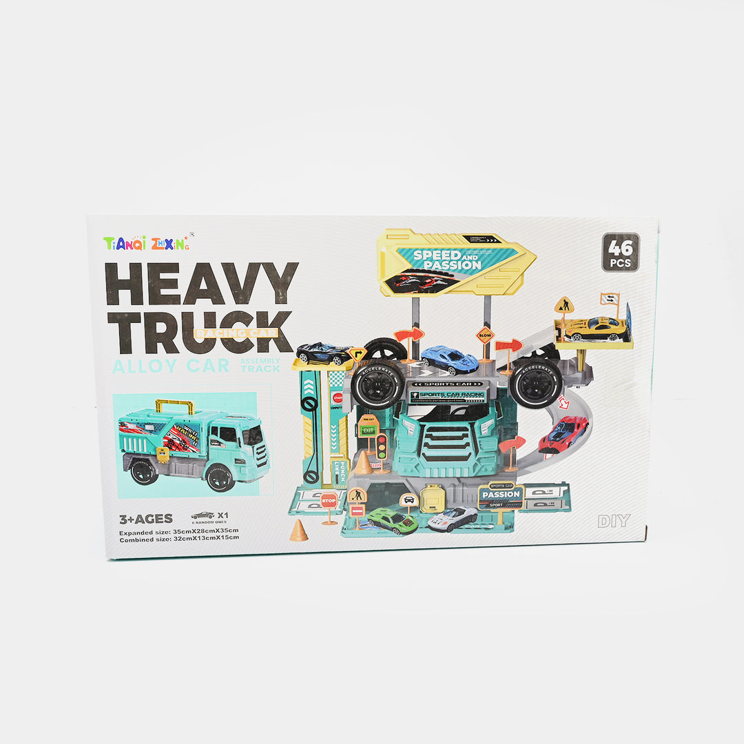 DIY Heavy Truck Alloy Car Track – 46-Piece Playset