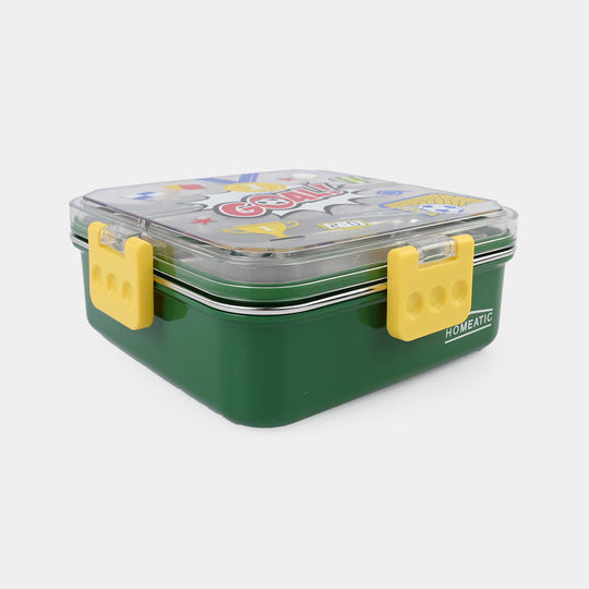 Stainless Steel Lunch Box Square 750ml Green