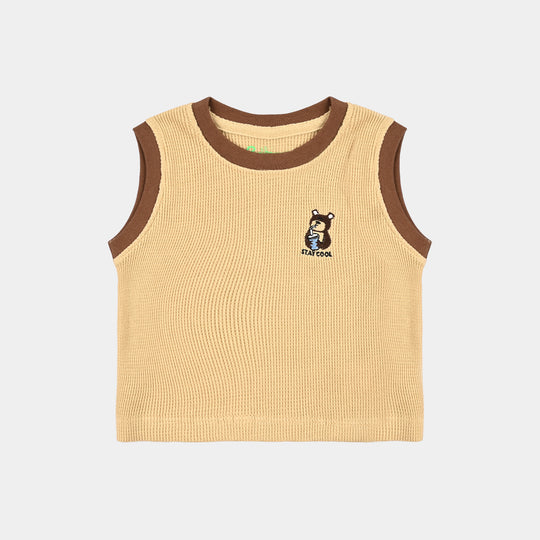 Infant Boys Thermal Sando Stay Cool-Pebble