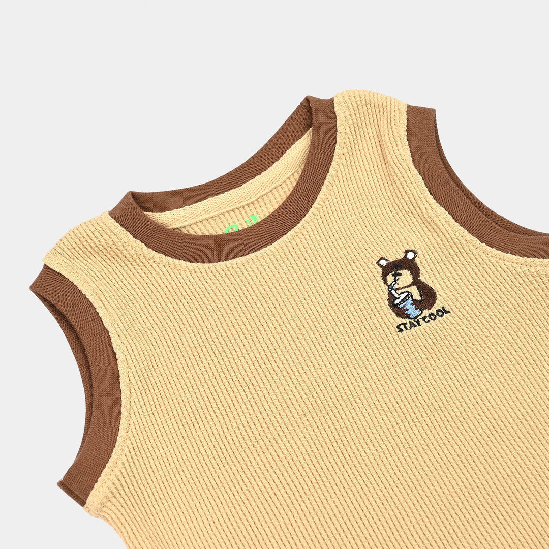 Infant Boys Thermal Sando Stay Cool-Pebble