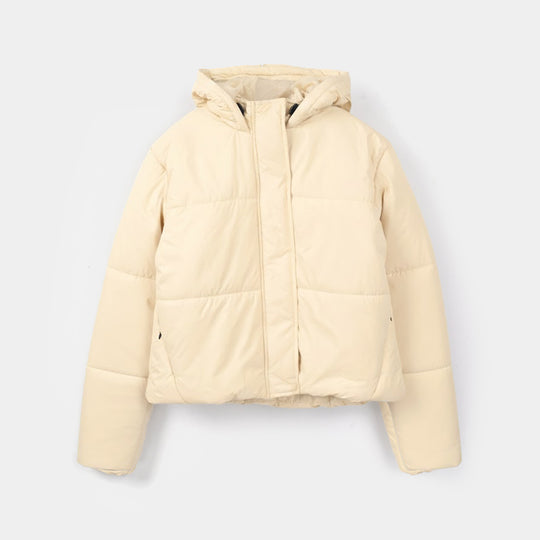 Teens Girls Puffer Jacket Horizon-Antique.White