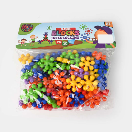 Plastic Play Puzzle Educational Interlocking Block Set | 100 Pieces