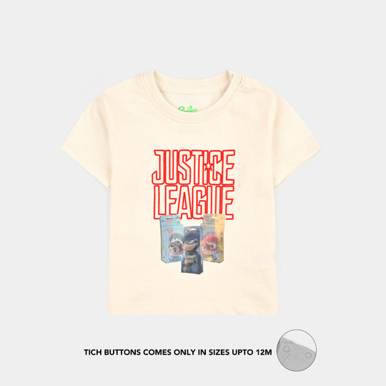 Infant Boys Jersey/Terry T-Shirt H/S Justice League-Off White