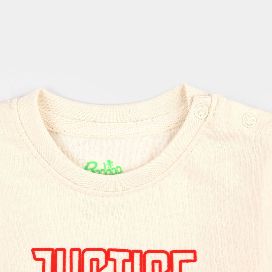 Infant Boys Jersey/Terry T-Shirt H/S Justice League-Off White