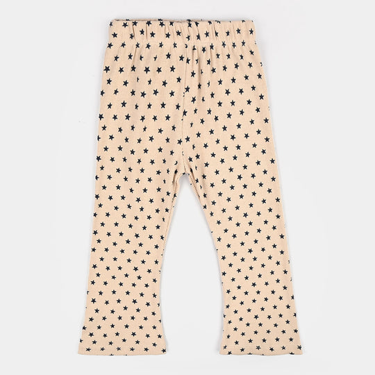 Girls 2x1 Rib Tight Stars-Brazi.Sand