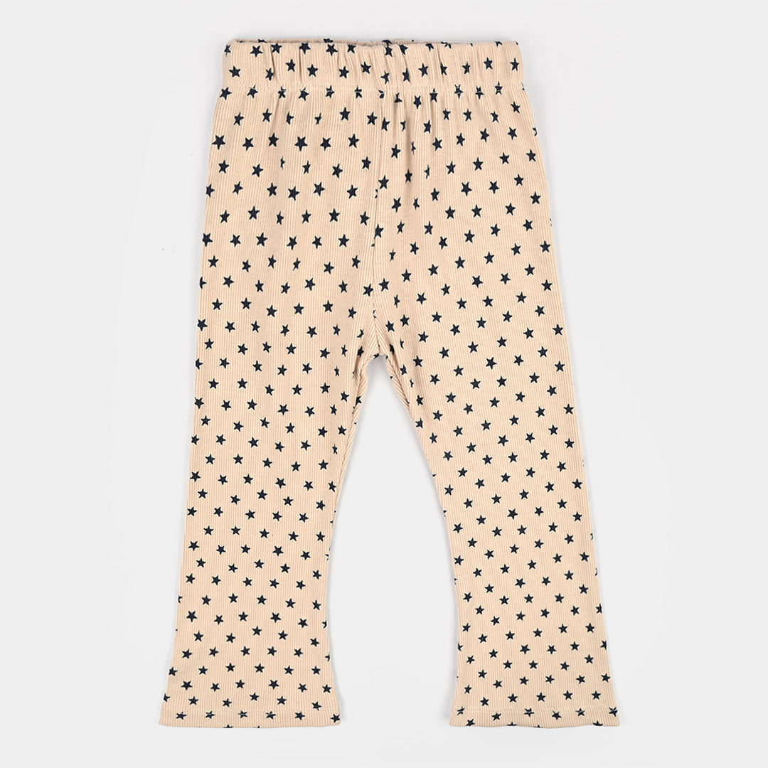 Girls 2x1 Rib Tight Stars-Brazi.Sand