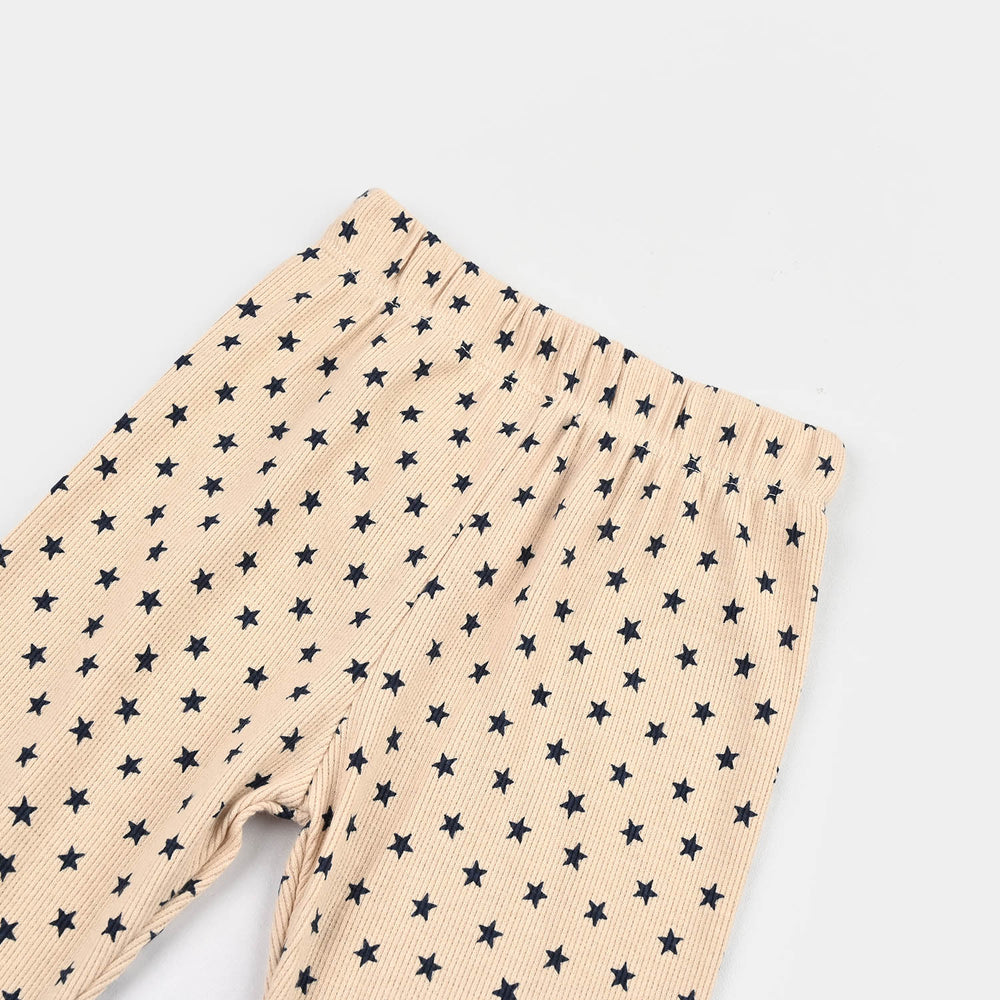 Girls 2x1 Rib Tight Stars-Brazi.Sand