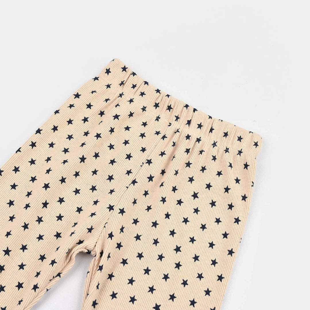 Girls 2x1 Rib Tight Stars-Brazi.Sand