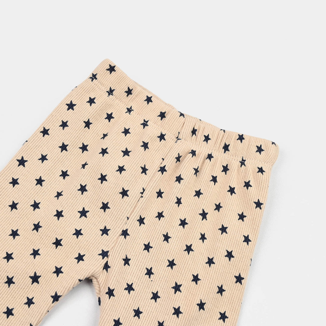 Infant Girls 2x1 Rib Tight Stars-Brazi.Sand