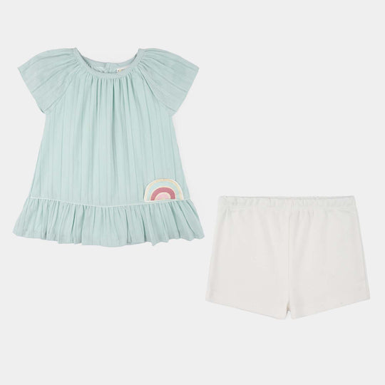 Infant Girls Jersey/Terry 2Pc Suit - Green