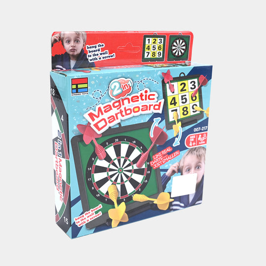 2-in-1 Double-Sided Magnetic Dartboard Game Set