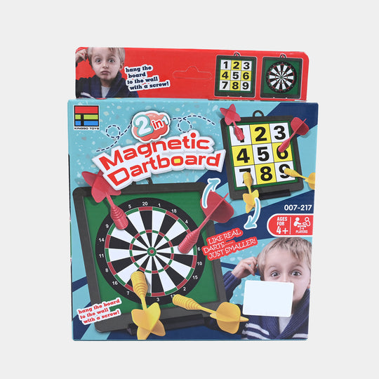 2-in-1 Double-Sided Magnetic Dartboard Game Set
