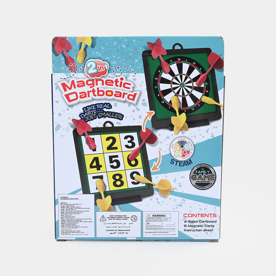2-in-1 Double-Sided Magnetic Dartboard Game Set