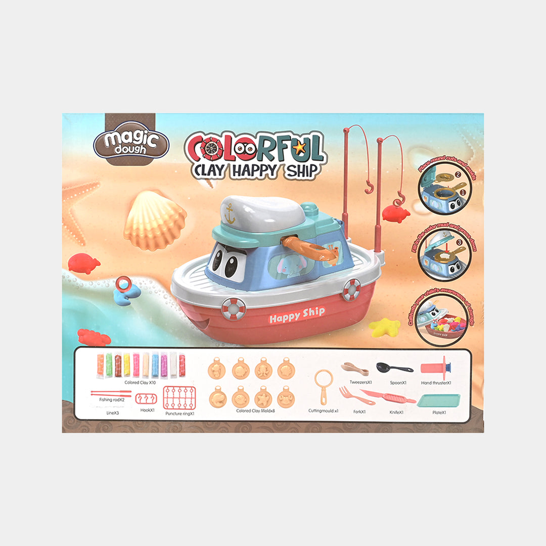 Cartoon Fishing Boat Color Mud Machine For kids