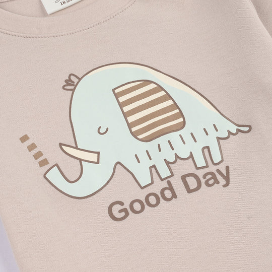 Infant Boys Jersey/Terry 2Pc Suit 287-011 E-C-BEIGE