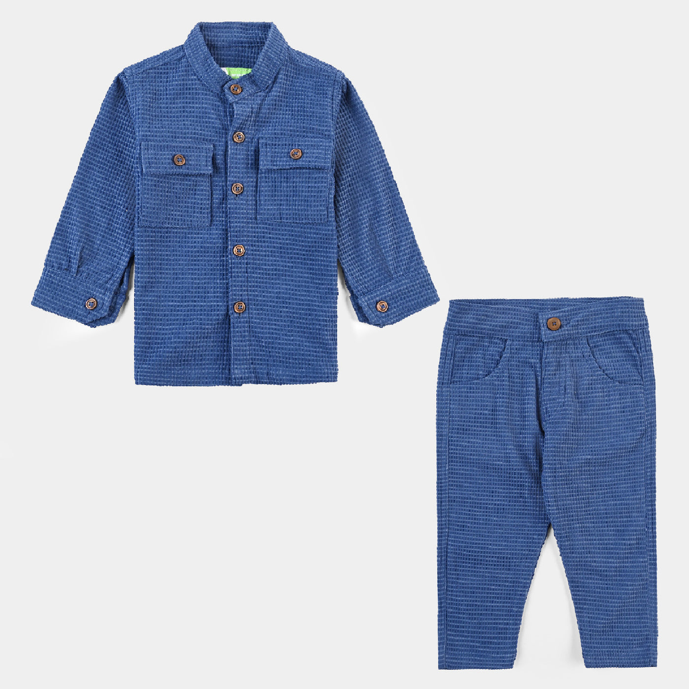 Infant Boys Corduroy Woven Suit F/S Pocket Style-NAVY/BLUE