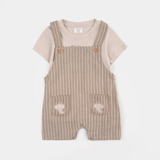 Infant Boys Jersey/Terry 2Pc Suit 287-011 E-C-BEIGE