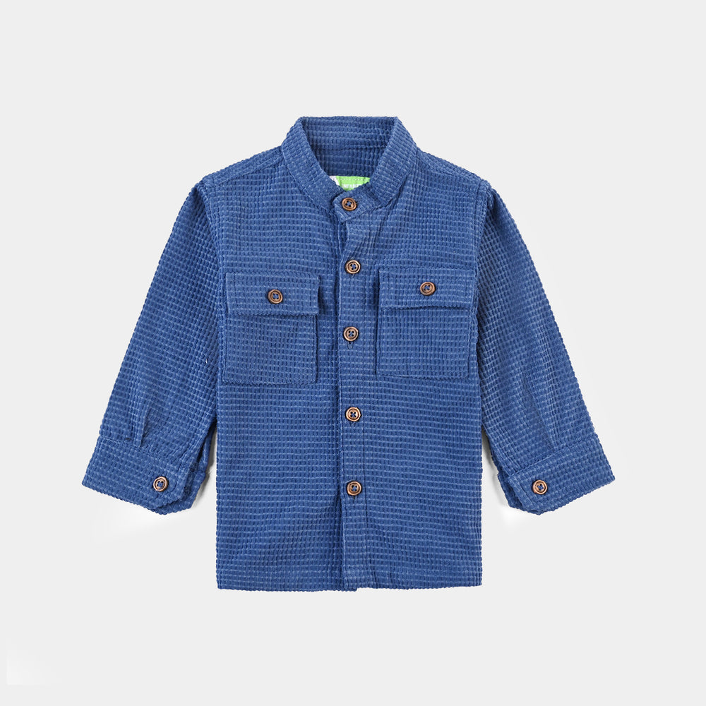 Infant Boys Corduroy Woven Suit F/S Pocket Style-NAVY/BLUE