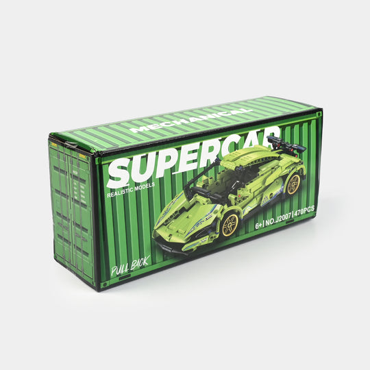 Pull Back Racing Car Building Block Set