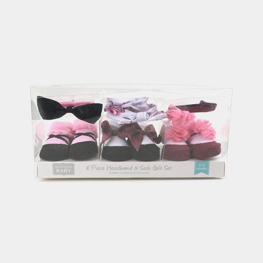 BABY BOOTIES AND HEADBANDS 6PCS SET