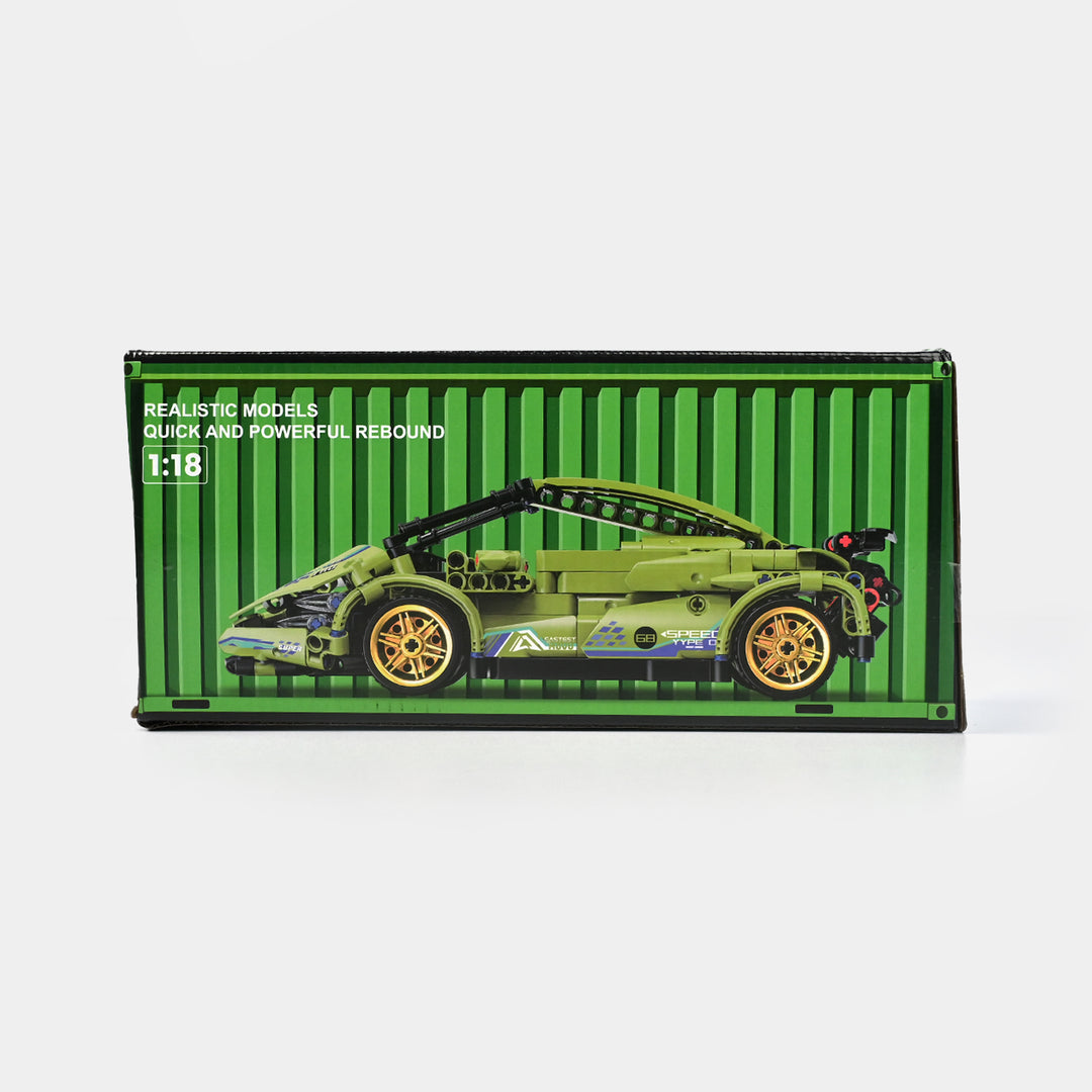 Pull Back Racing Car Building Block Set