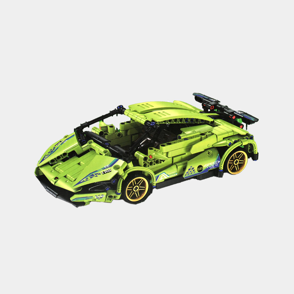 Pull Back Racing Car Building Block Set