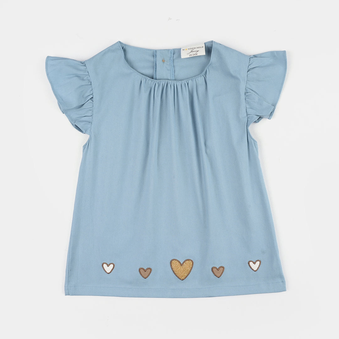 Infant Girls Jersey/Terry 2Pc Suit 287-070-BLUE