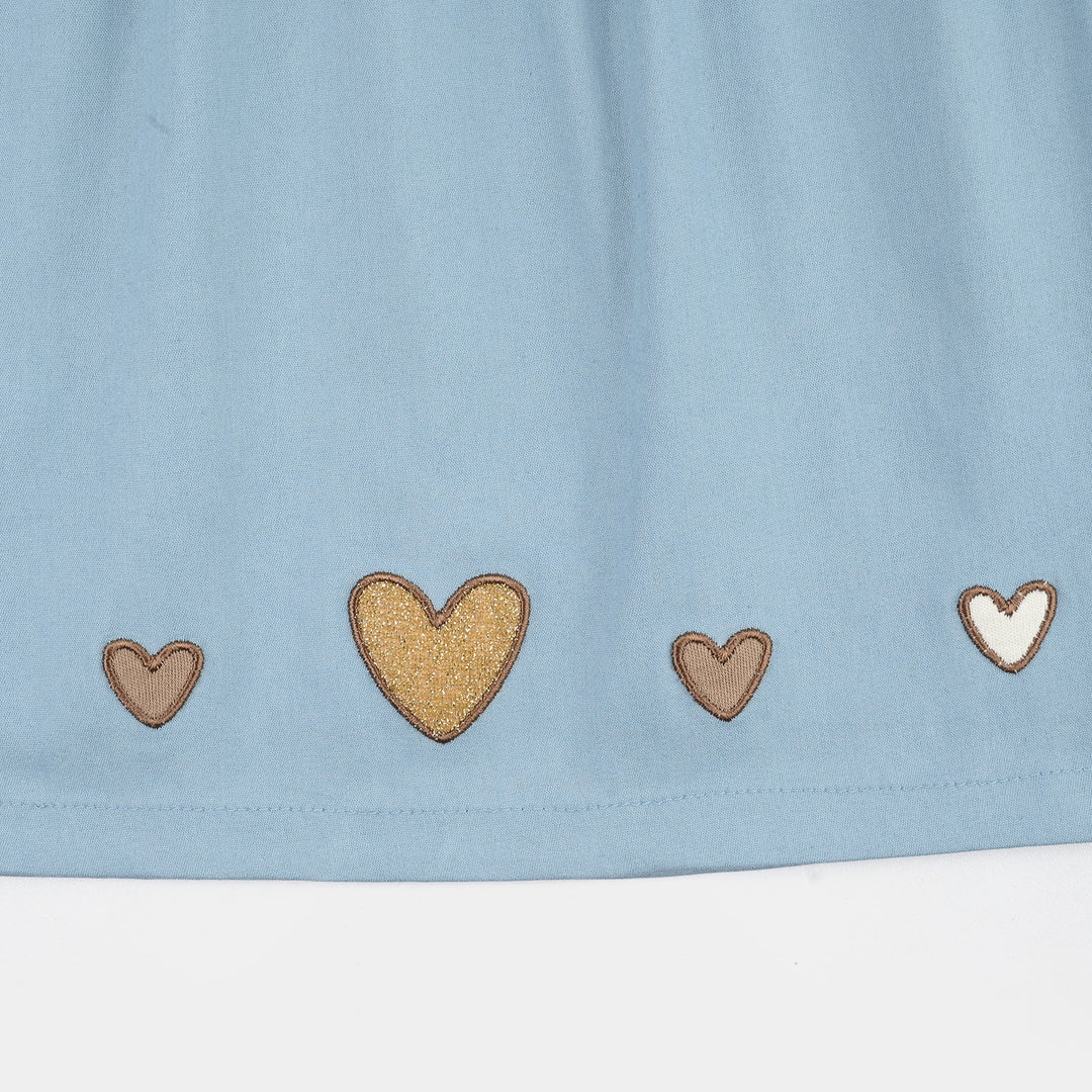 Infant Girls Jersey/Terry 2Pc Suit 287-070-BLUE