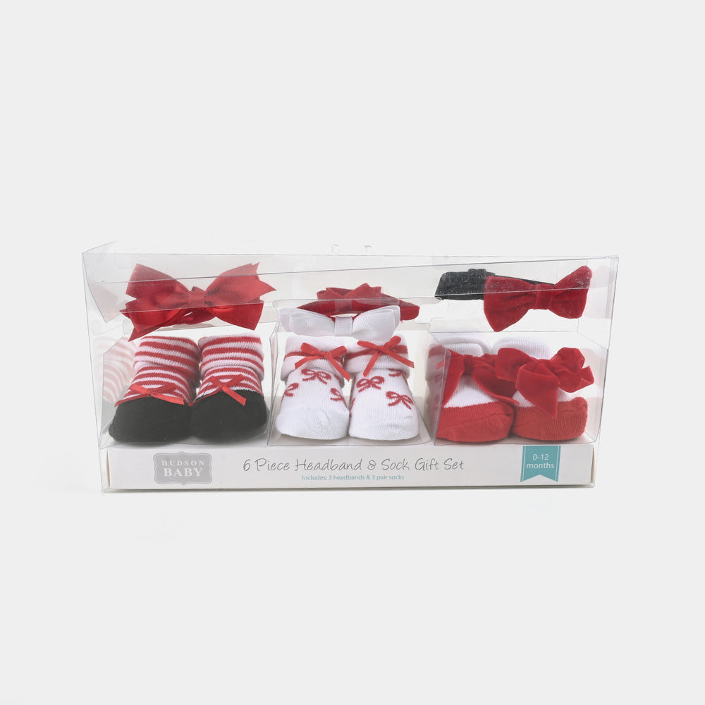 BABY BOOTIES AND HEADBANDS 6PCS SET