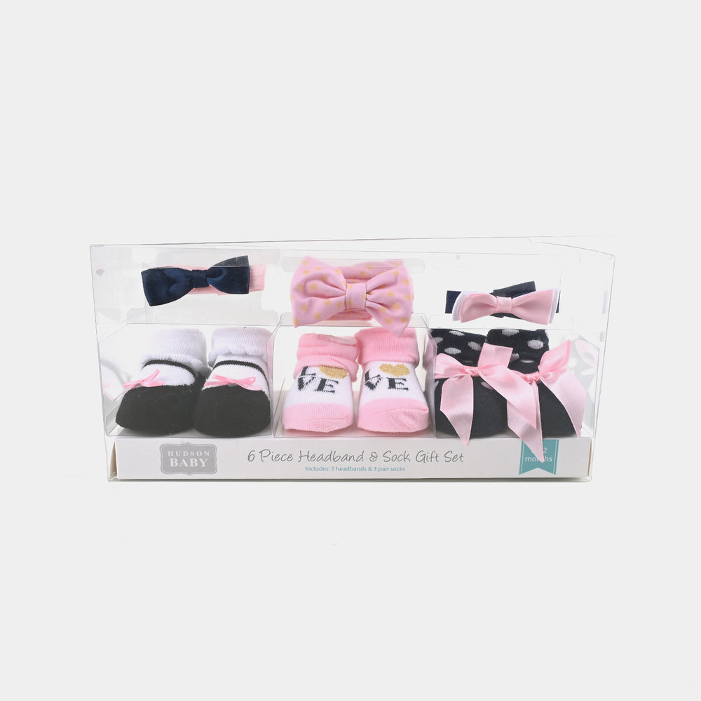 BABY BOOTIES AND HEADBANDS 6PCS SET