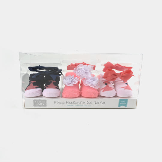 BABY BOOTIES AND HEADBANDS 6PCS SET